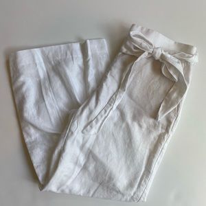Loft wide leg white linen pants